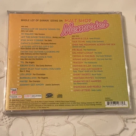 TIME LIFE, SUPERSET MALT SHOP MEMORIES 8 CD'S 240 TRACT SONGS